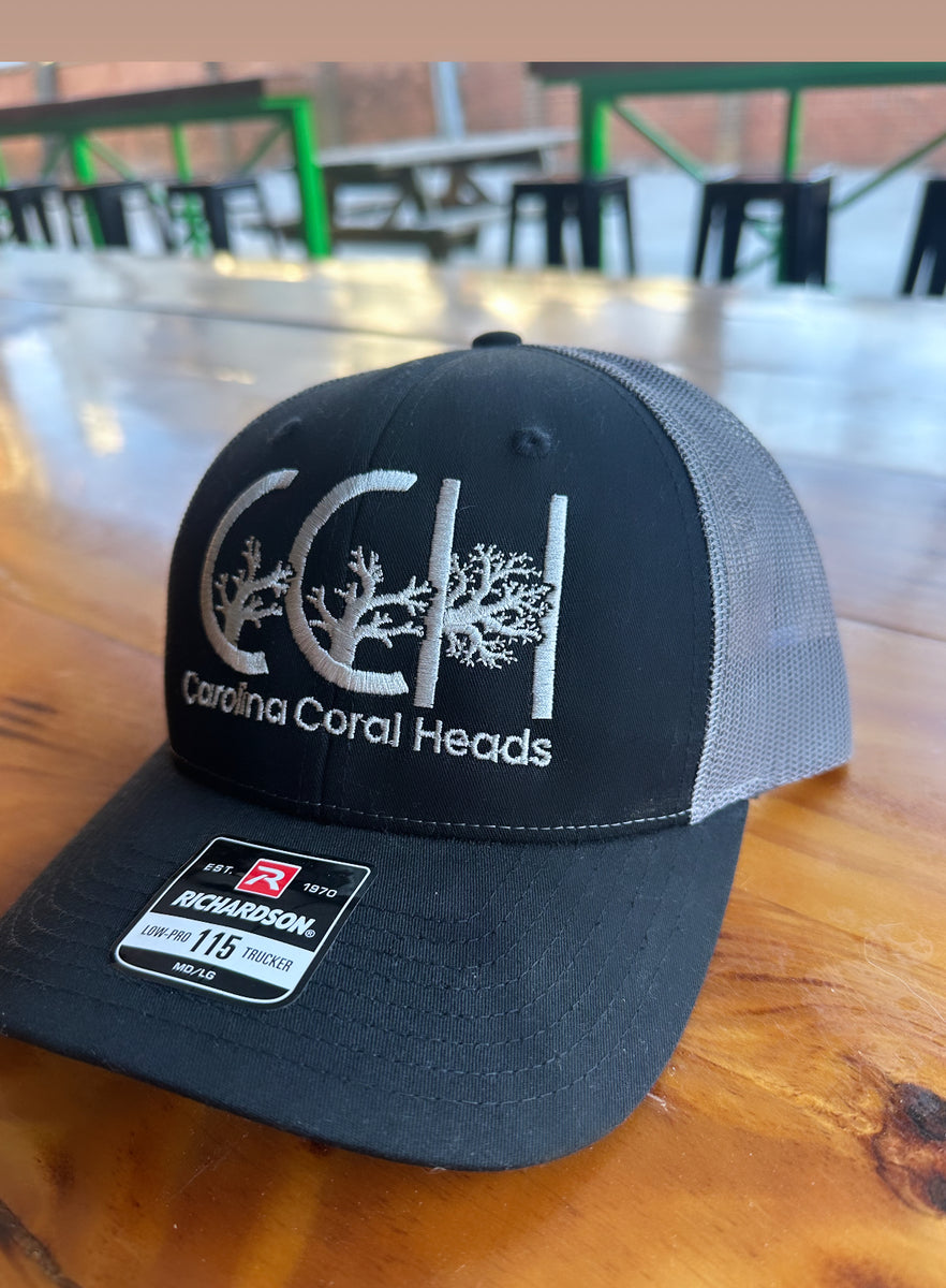 Richardson Black and Grey stitching Hat – Carolinacoralheads